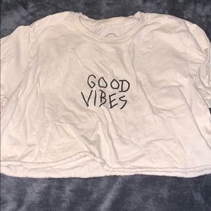 “Good Vibes” crop top.